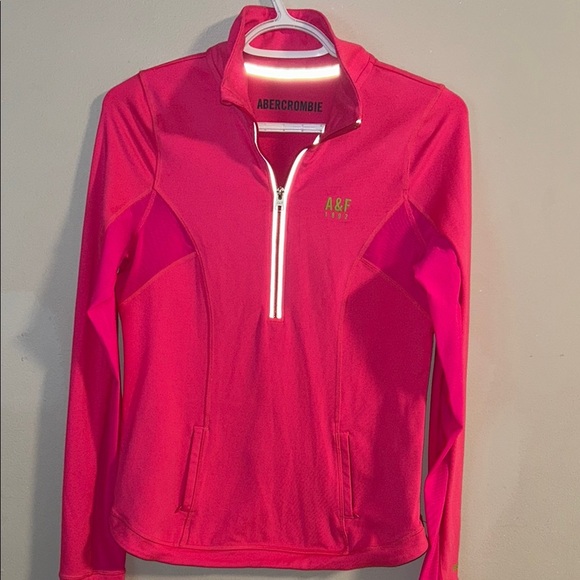 Abercrombie & Fitch Vibrant Pink Half-Zip Top - Picture 1 of 6